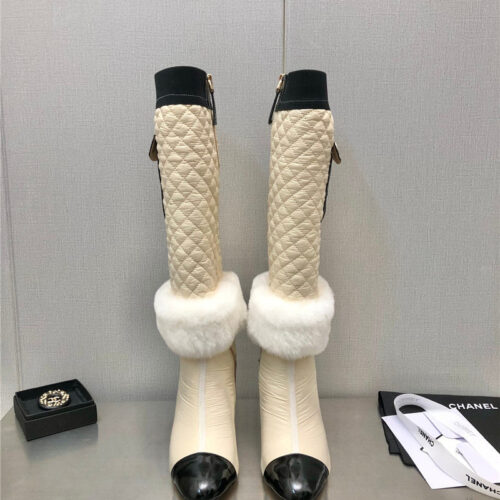 High Quality Luxury Chanel Colorblock Classic Embroidered Long Boots product detail