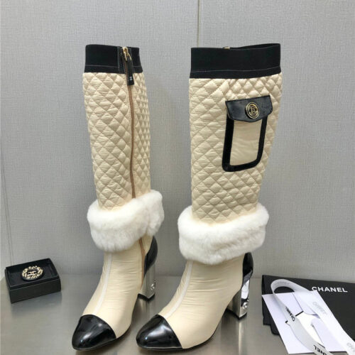 High Quality Luxury Chanel Colorblock Classic Embroidered Long Boots alternate view