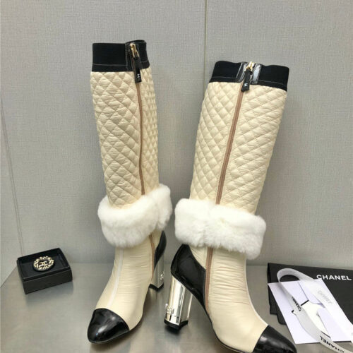 High Quality Luxury Chanel Colorblock Classic Embroidered Long Boots product detail