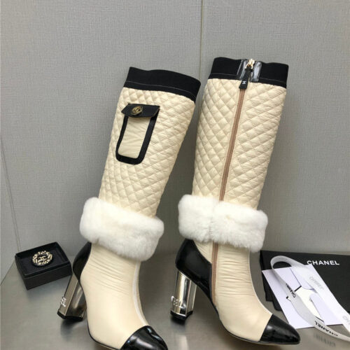 High Quality Luxury Chanel Colorblock Classic Embroidered Long Boots product detail