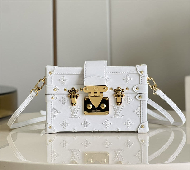 High Quality Luxury Louis Vuitton Petite Malle Bag White