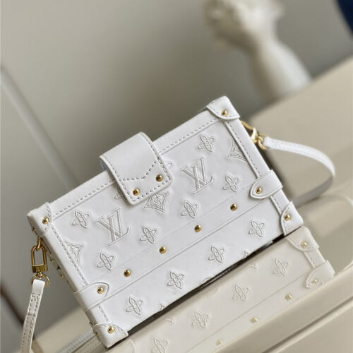 High Quality Luxury Louis Vuitton Petite Malle Bag White alternate view