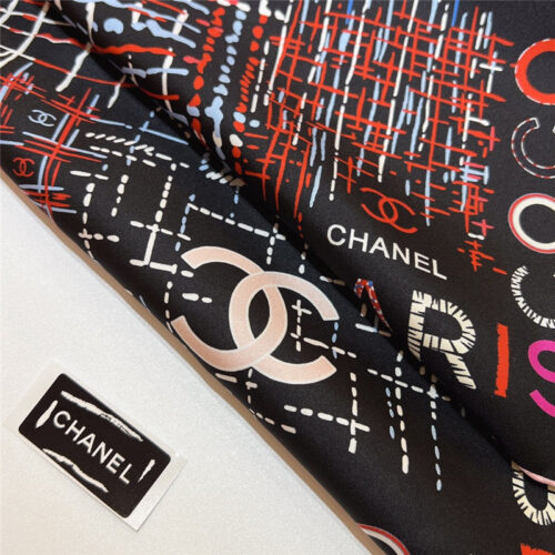 High Quality Luxury Chanel Logo Square Silk Scarf – Style 25120 product detail