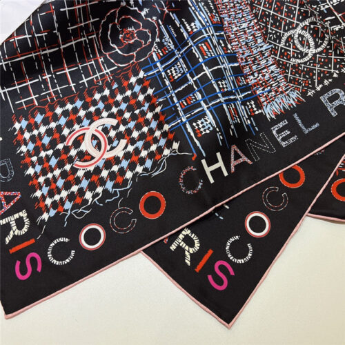 High Quality Luxury Chanel Logo Square Silk Scarf – Style 25120 product detail