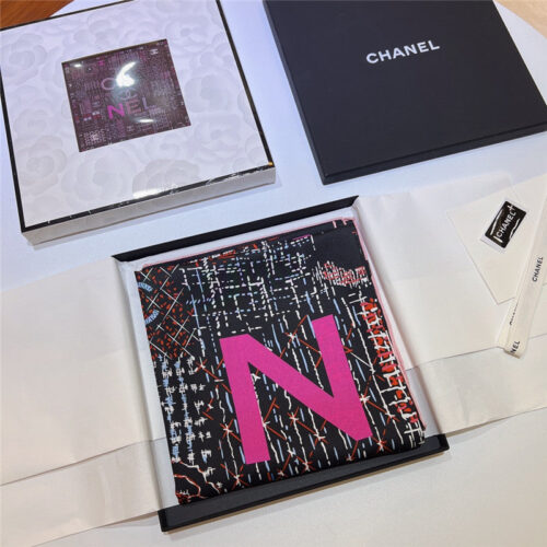 High Quality Luxury Chanel Logo Square Silk Scarf – Style 25120 product detail