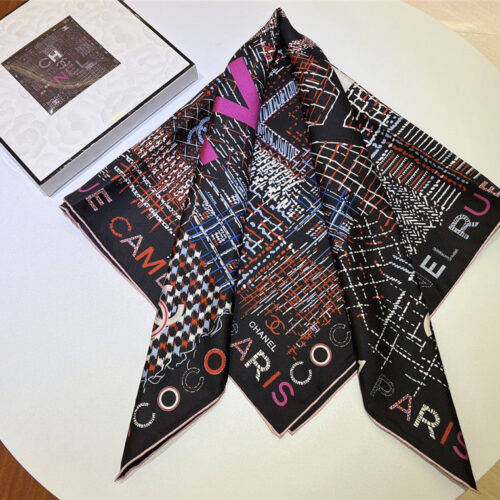 High Quality Luxury Chanel Logo Square Silk Scarf – Style 25120 product detail