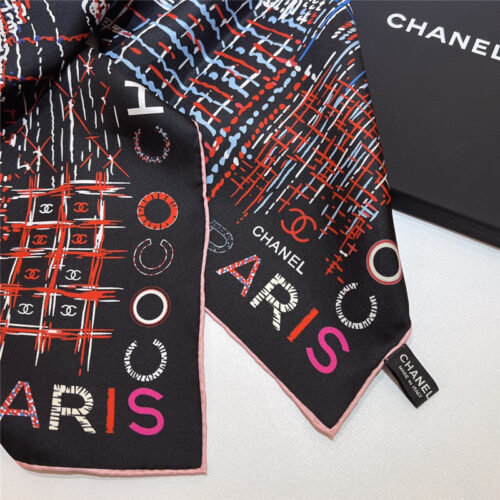 High Quality Luxury Chanel Logo Square Silk Scarf – Style 25120 product detail