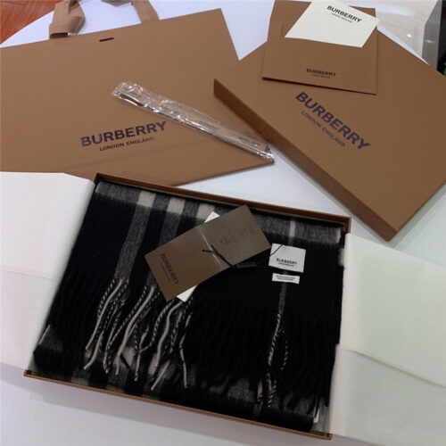 High Quality Luxury Burberry Classic Plaid Cashmere Scarf – Style 24613 product detail