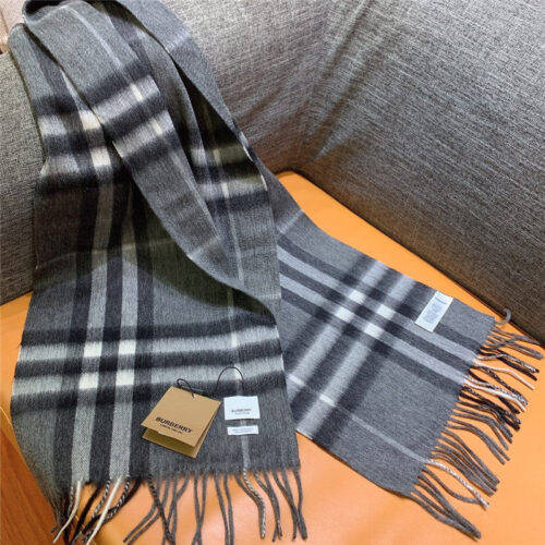 High Quality Luxury Burberry Classic Plaid Cashmere Scarf – Style 24611 product detail