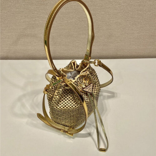 High Quality Luxury Prada Crystal Bucket Bag product detail