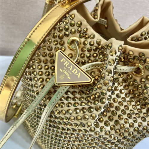 High Quality Luxury Prada Crystal Bucket Bag product detail