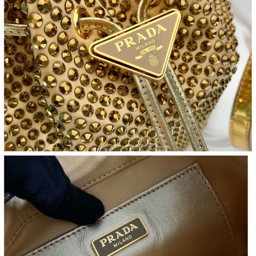 High Quality Luxury Prada Crystal Bucket Bag product detail