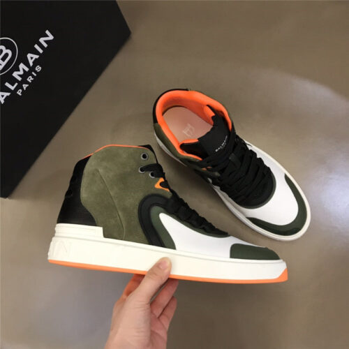High Quality Luxury Balmain Mens High Top Sneakers