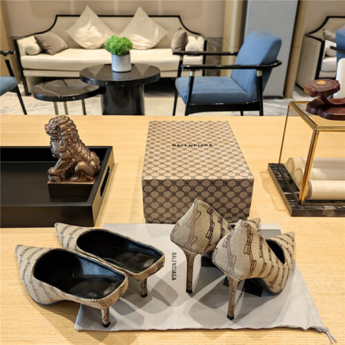 High Quality Luxury Balenciaga Pointed-Toe Stiletto Lizard Leather Pumps – Style 70371 product detail