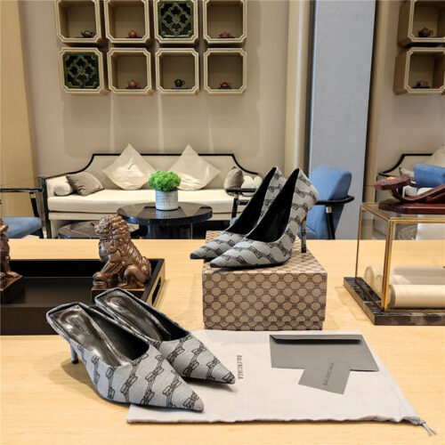 High Quality Luxury Balenciaga Pointed-Toe Stiletto Lizard Leather Pumps product detail