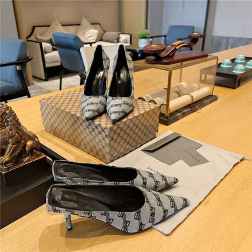 High Quality Luxury Balenciaga Pointed-Toe Stiletto Lizard Leather Pumps alternate view