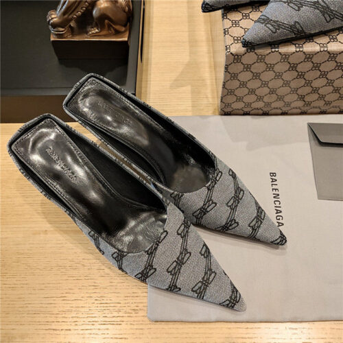 High Quality Luxury Balenciaga Pointed-Toe Stiletto Lizard Leather Pumps
