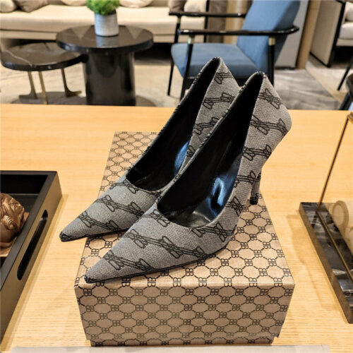 High Quality Luxury Balenciaga Pointed-Toe Stiletto Lizard Leather Pumps product detail