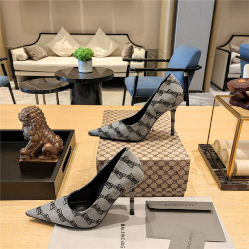 High Quality Luxury Balenciaga Pointed-Toe Stiletto Lizard Leather Pumps product detail