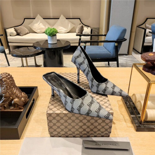 High Quality Luxury Balenciaga Pointed-Toe Stiletto Lizard Leather Pumps product detail