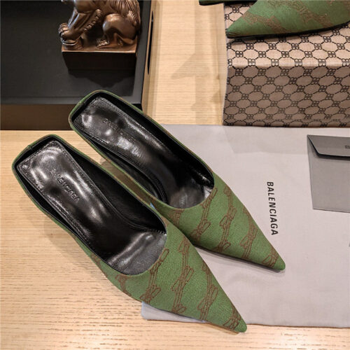 High Quality Luxury Balenciaga Pointed-Toe Stiletto Lizard Leather Pumps – Style 72067