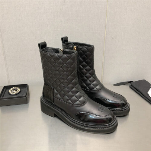 High Quality Luxury Chanel Classic C Embroidery Ankle Boots