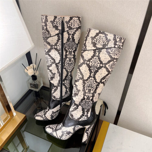 High Quality Luxury Gucci High Heel Python Print Boots – Style 89587 product detail