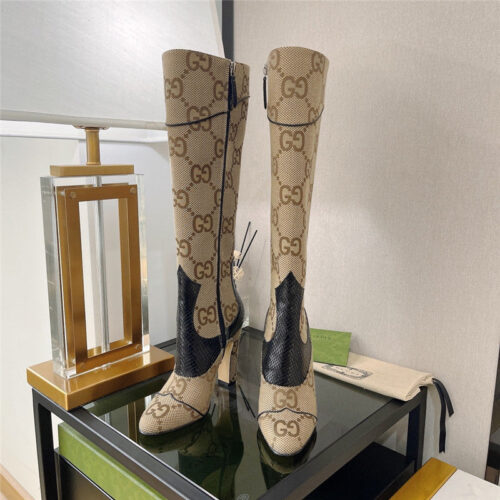 High Quality Luxury Gucci High Heel Python Print Boots product detail