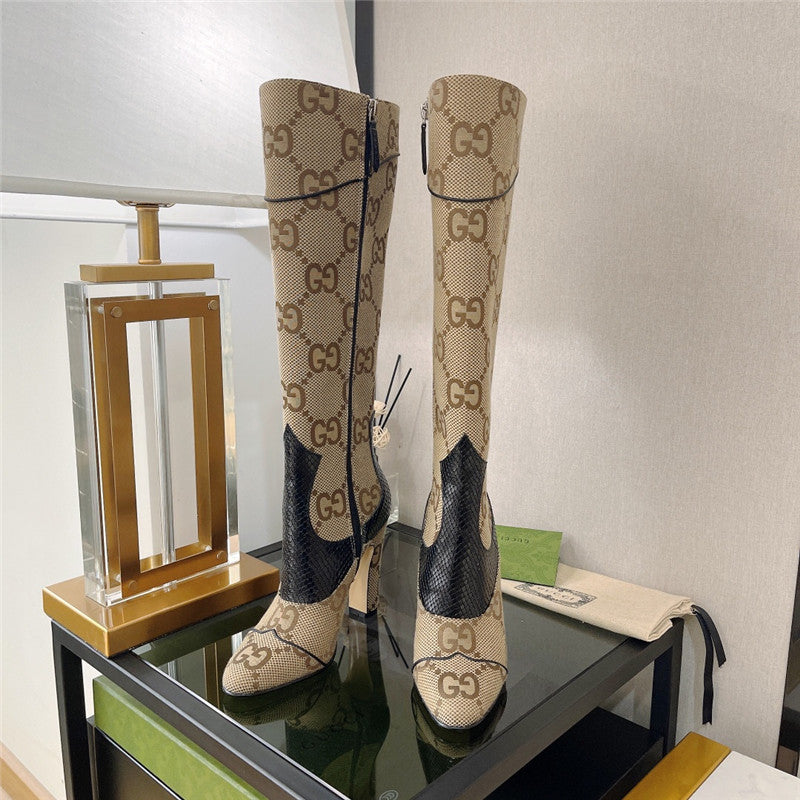 High Quality Luxury Gucci High Heel Python Print Boots product detail
