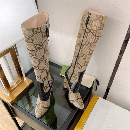 High Quality Luxury Gucci High Heel Python Print Boots product detail