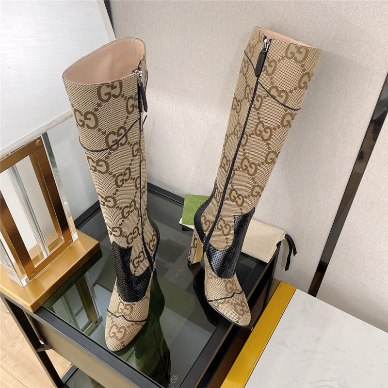 High Quality Luxury Gucci High Heel Python Print Boots product detail