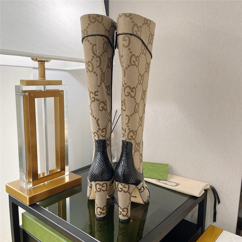 High Quality Luxury Gucci High Heel Python Print Boots product detail