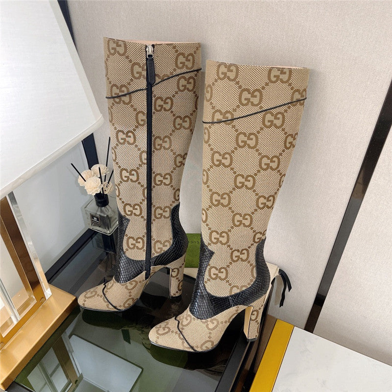 High Quality Luxury Gucci High Heel Python Print Boots product detail