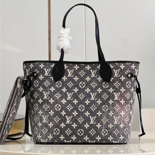 High Quality Luxury Louis Vuitton Neverfull PM Denim Shopping Bag