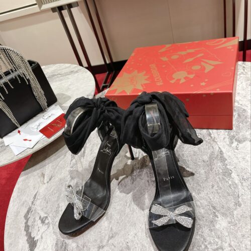 High Quality Luxury Christian Louboutin Butterfly Diamond Buckle Sandals alternate view