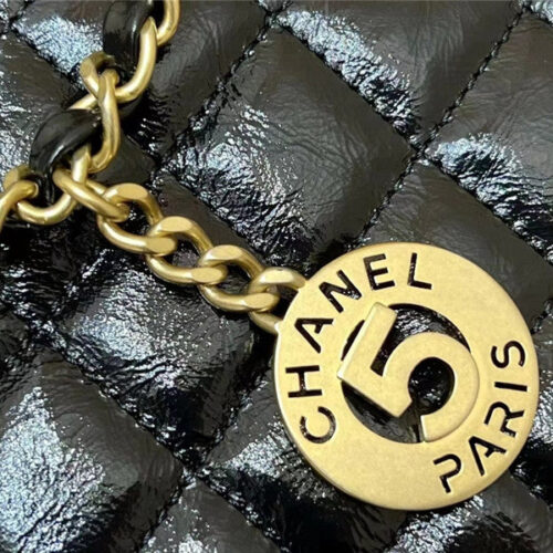 High Quality Luxury Chanel Number 5 Gold Coin Tag Hobo Bag Small product detail