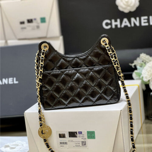 High Quality Luxury Chanel Number 5 Gold Coin Tag Hobo Bag Small alternate view