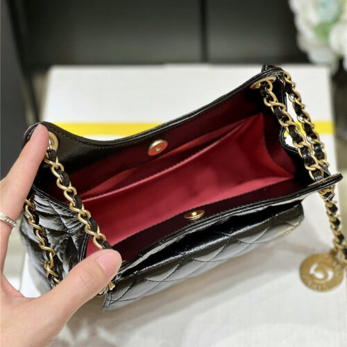High Quality Luxury Chanel Number 5 Gold Coin Tag Hobo Bag Small product detail
