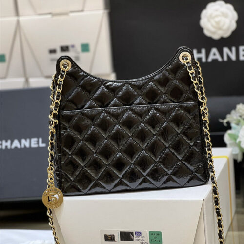 High Quality Luxury Chanel Number 5 Gold Coin Tag Hobo Bag alternate view