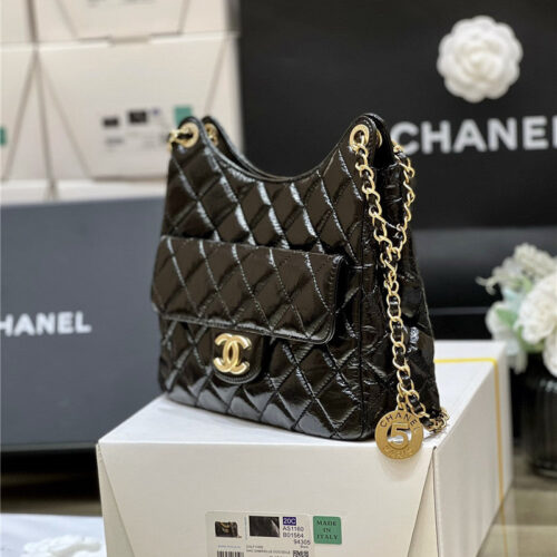 High Quality Luxury Chanel Number 5 Gold Coin Tag Hobo Bag product detail