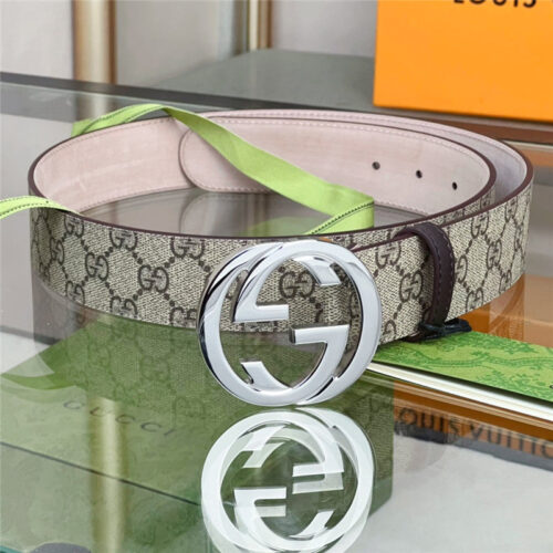 High Quality Luxury Gucci Beige GG Supreme Canvas Belt product detail