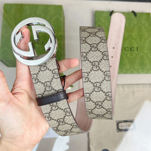 High Quality Luxury Gucci Beige GG Supreme Canvas Belt product detail