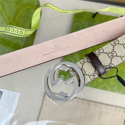 High Quality Luxury Gucci Beige GG Supreme Canvas Belt product detail
