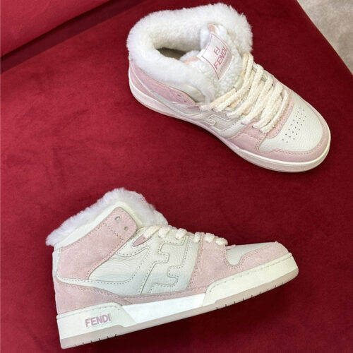 High Quality Luxury Fendi High Top Wool Sneakers product detail