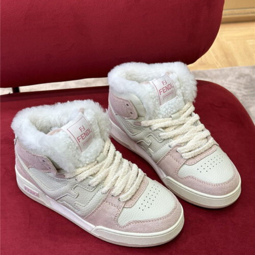 High Quality Luxury Fendi High Top Wool Sneakers alternate view