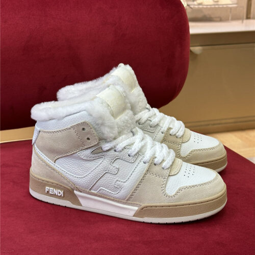 High Quality Luxury Fendi High Top Wool Sneakers – Style 99091