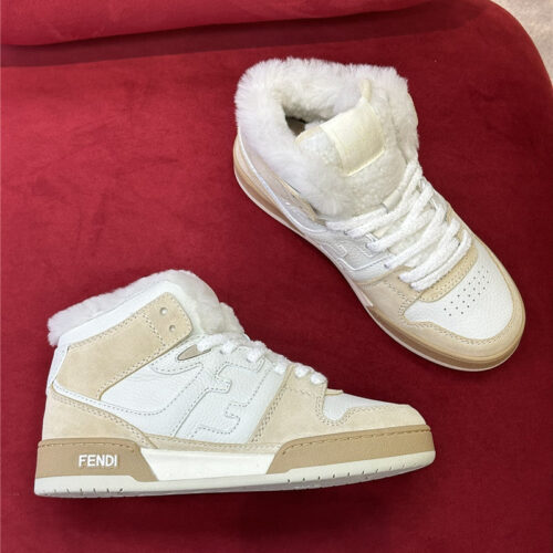 High Quality Luxury Fendi High Top Wool Sneakers – Style 99091 alternate view