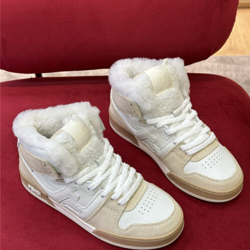 High Quality Luxury Fendi High Top Wool Sneakers – Style 99091 product detail