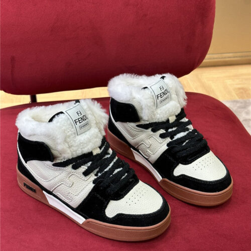 High Quality Luxury Fendi High Top Wool Sneakers – Style 73107