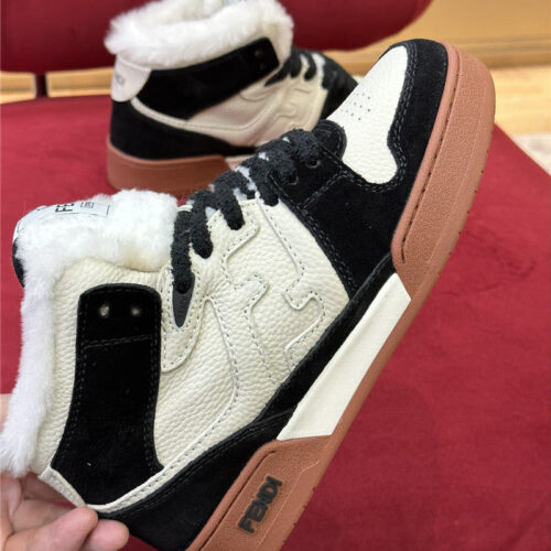 High Quality Luxury Fendi High Top Wool Sneakers – Style 73107 product detail